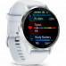 Garmin Venu 3 Silver Stainless Steel Bezel with Whitestone Case and Silicone Band (010-02784-00) 