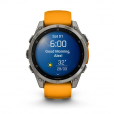 Garmin Fenix 8 47 mm AMOLED Sapphire Titanium with Spark orange/graphite silicone band (010-02904-11)