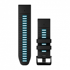 Ремінець Garmin QuickFit 22 Watch Bands Black/Cirrus Blue Silicone (010-13280-05)