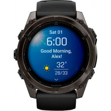 Garmin Fenix 8 47 mm AMOLED Sapphire Carbon grey DLC titanium with Black/pebble grey silicone band (010-02904-21)