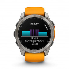 Garmin Fenix 8 51 mm AMOLED Sapphire Titanium w. Spark Orange/Graphite Silicone Band (010-02905-11) 