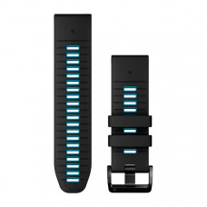 Ремінець Garmin QuickFit 26 Watch Bands Black/Cirrus Blue Silicone (010-13281-05)
