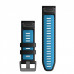 Ремінець Garmin QuickFit 22 Watch Bands Black/Cirrus Blue Silicone (010-13280-05)
