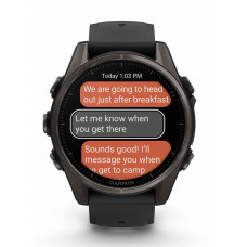 Garmin Fenix 8 43 mm AMOLED Sapphire Carbon Gray DLC Tit. w. Black/Pebble Gray S. Band (010-02903-21)