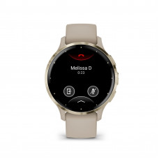 Garmin Venu 3S Soft Gold S. Steel Bezel with French Gray Case and Silicon Band (010-02785-02)